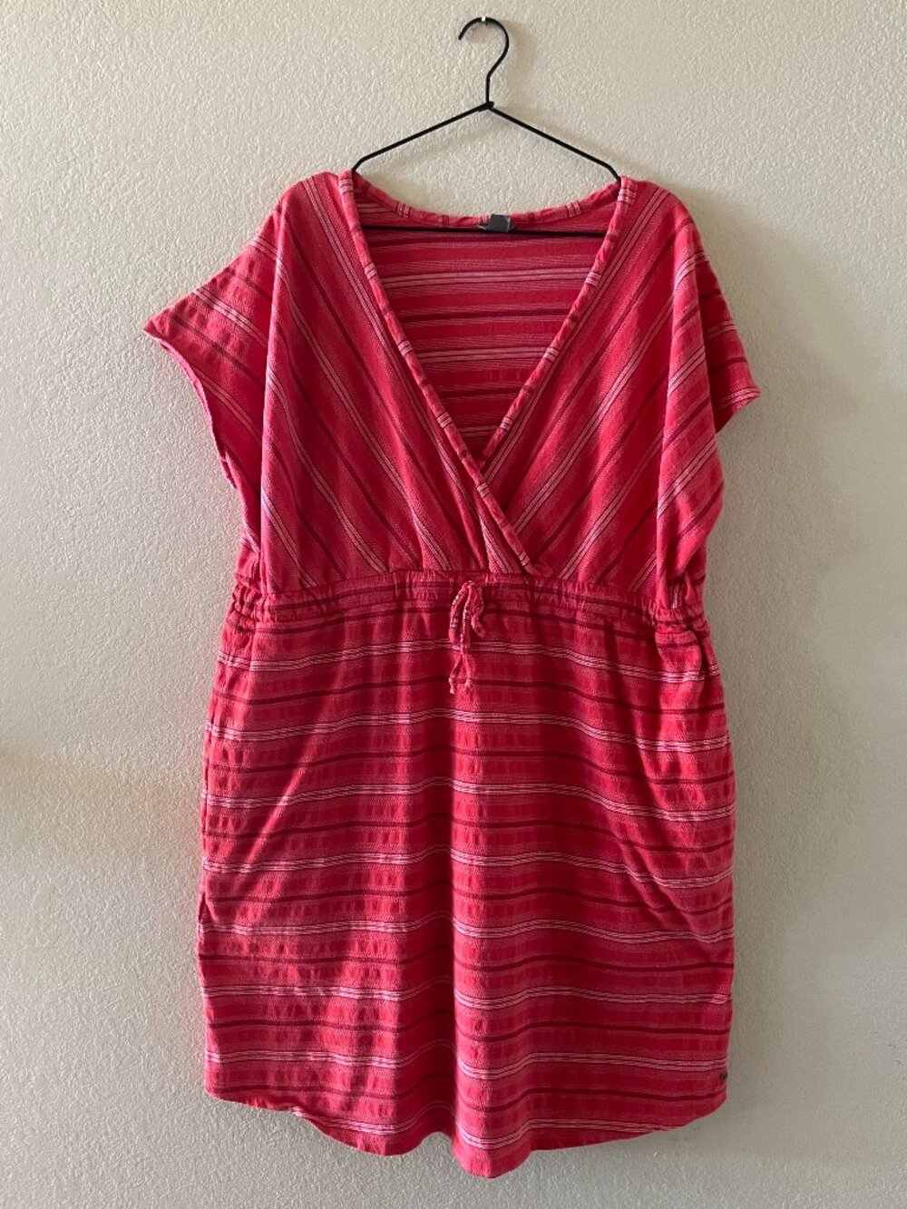 Share Eddie Bauer Women's Red Striped Dress 2XL 100% Cotton Stretch
